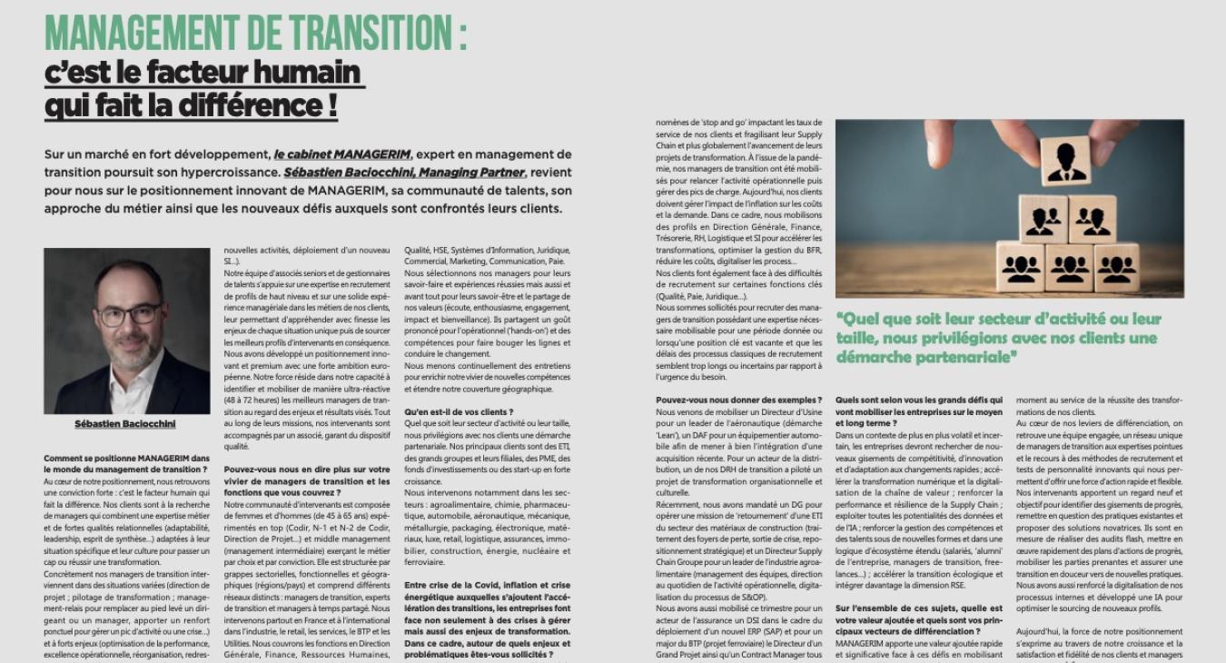Interview de Sébastien Baciocchini pour le magazine des alumnis de l'école Polytechnique, La Jaune et La Rouge.