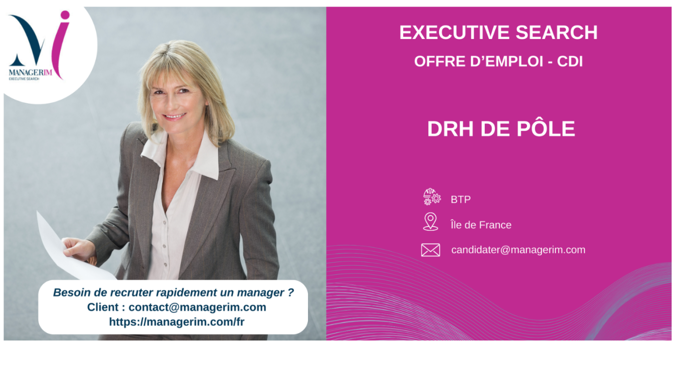 Directeur des Ressources Humaines DRH BTP MANAGERIM