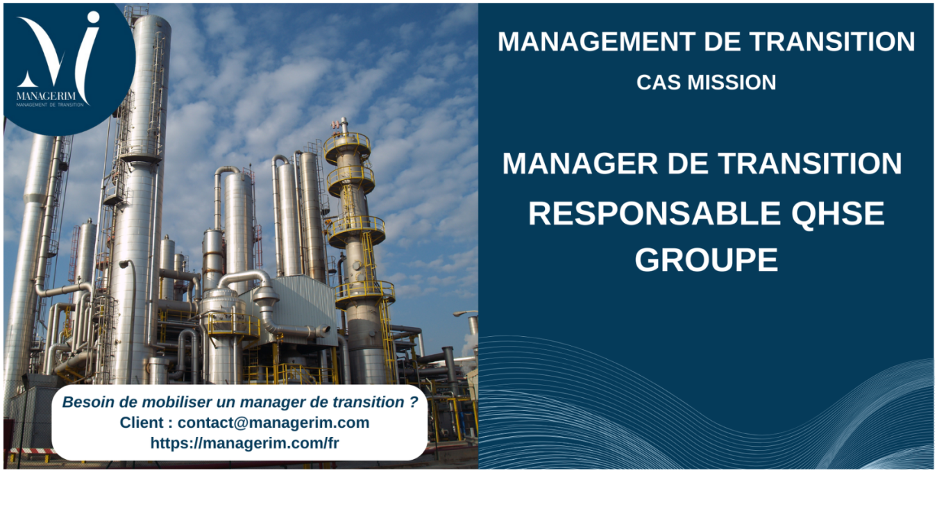 Manager de Transition Responsable QHSE Industrie Chimie MANAGERIM