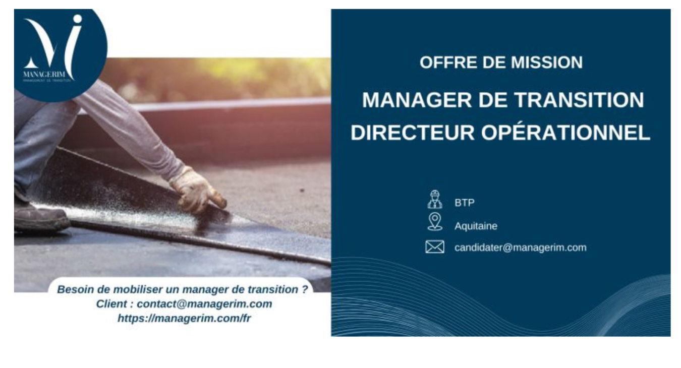 Manager de Transition Directeur Opérationnel BTP MANAGERIM
