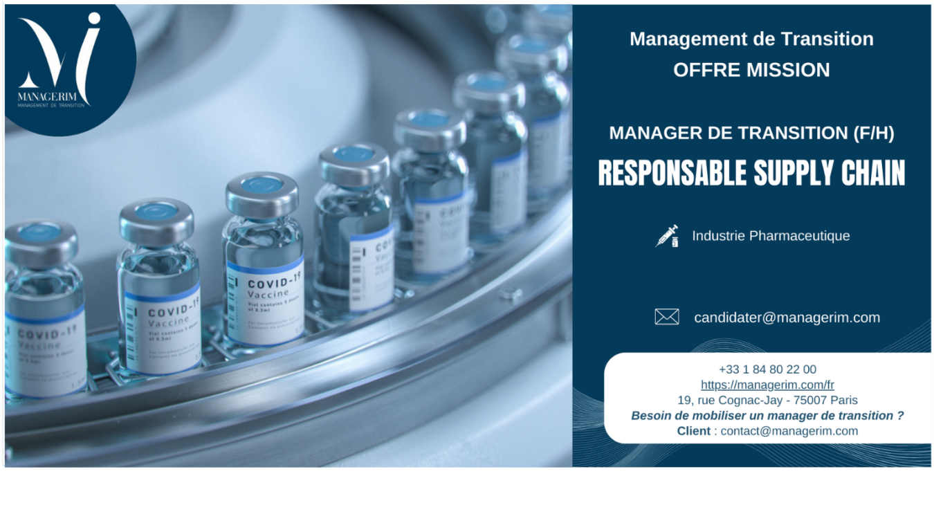 Mission Management de Transition Responsable Supply Chain dans la Pharmaceutique