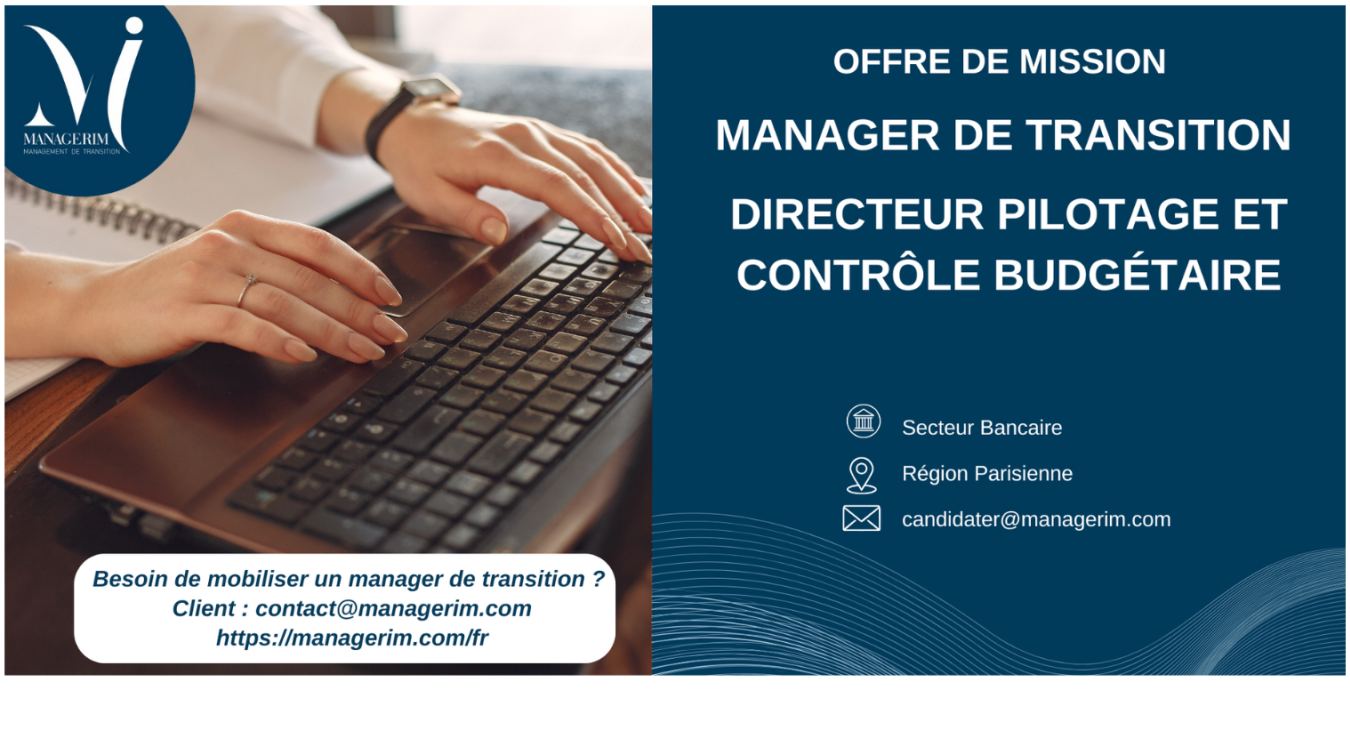 Manager de Transition Directeur Pilotage et Contrôle Budgétaire MANAGERIM
