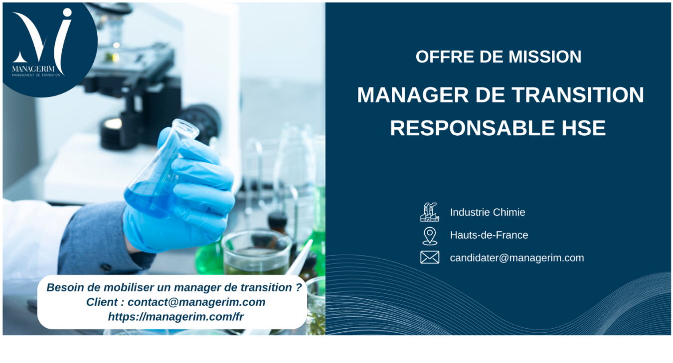 Manager de Transition Responsable HSE Industrie Chimie MANAGERIM