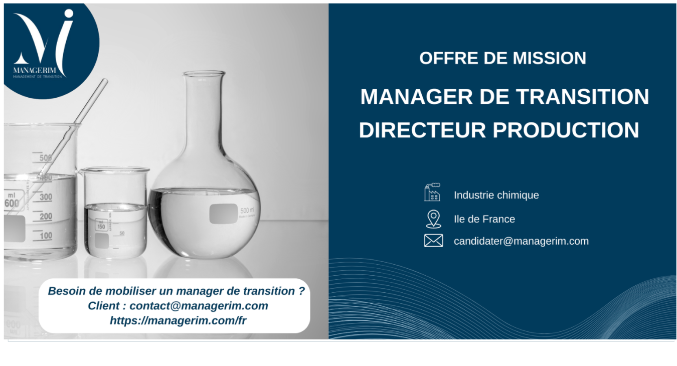 Manager de Transition Directeur de Production Industrie Chimie MANAGERIM