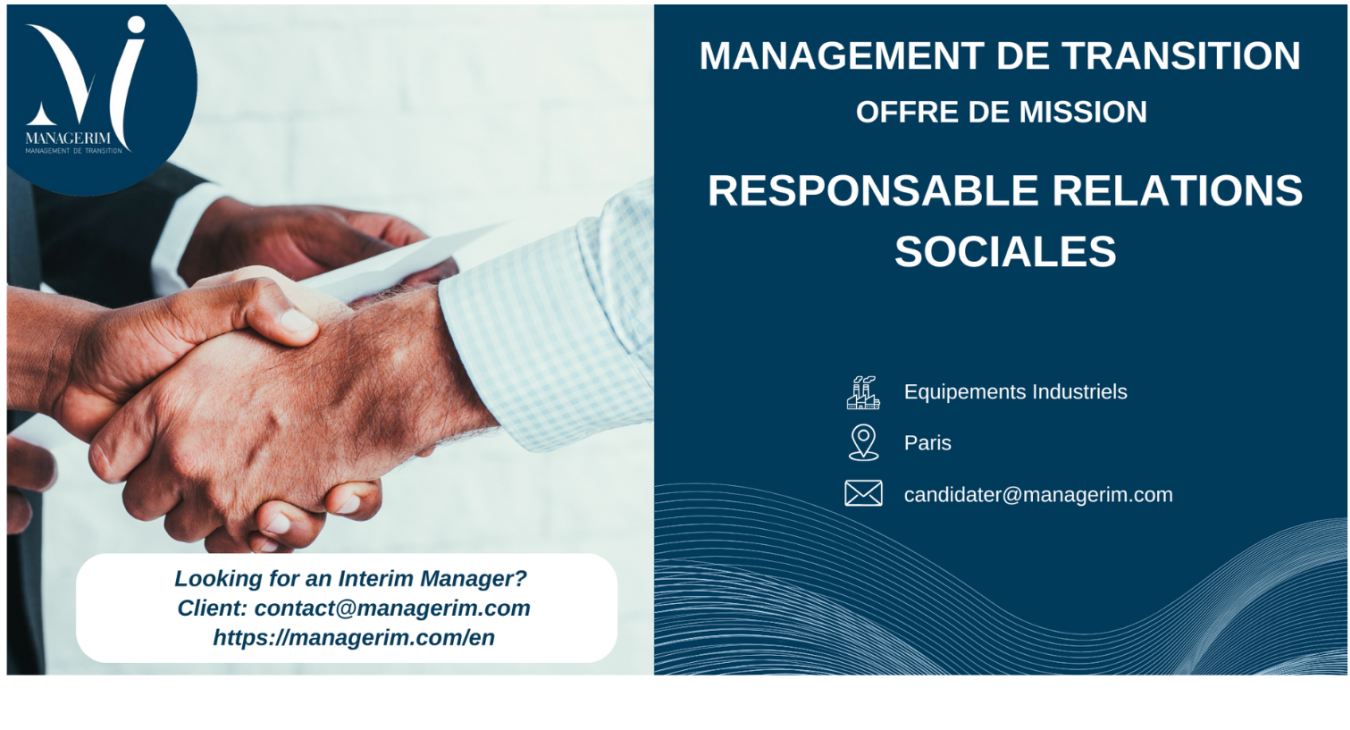 Manager de Transition Responsable Relations Sociales MANAGERIM