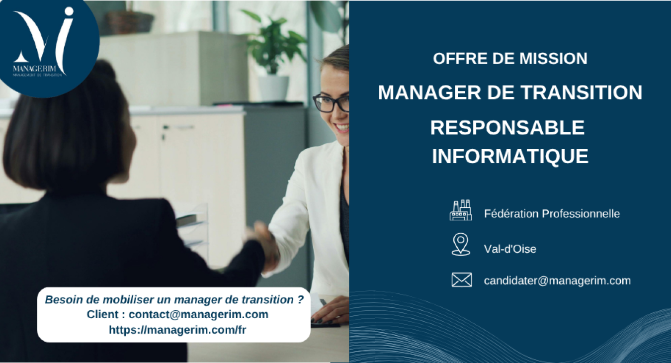 Manager de Transition Responsable Informatique Fédération Professionnelle MANAGERIM