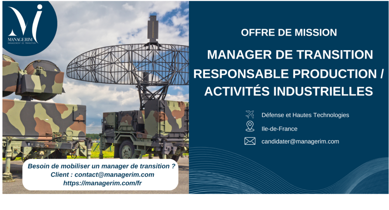 Management de Transition Responsable Production Activités Industrielles Secteur défense Hautes Technologies MANAGERIM
