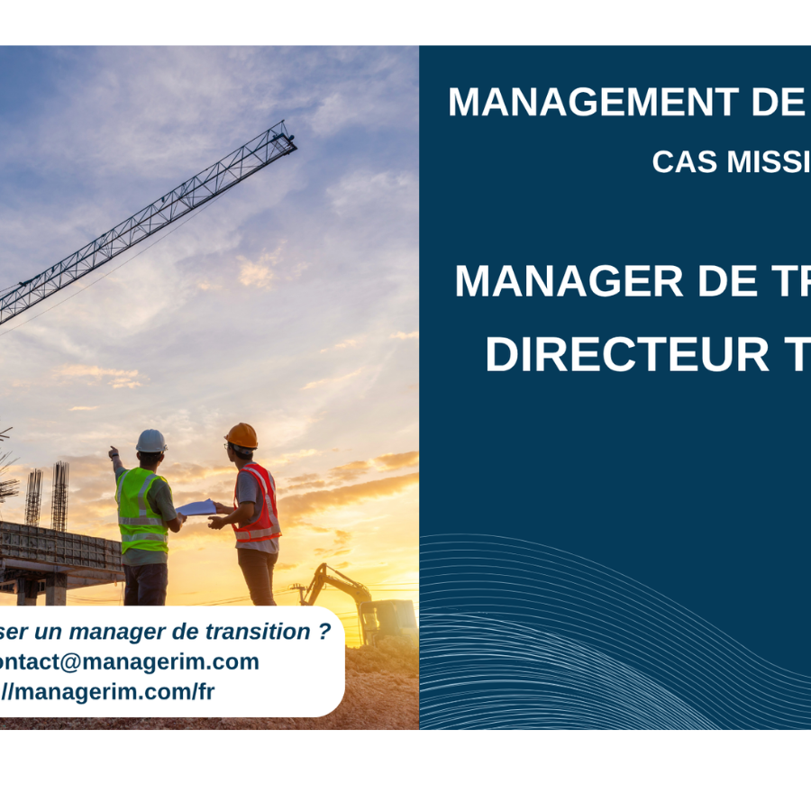 Manager de Transition Directeur de Travaux BTP Infrastructures MANAGERIM