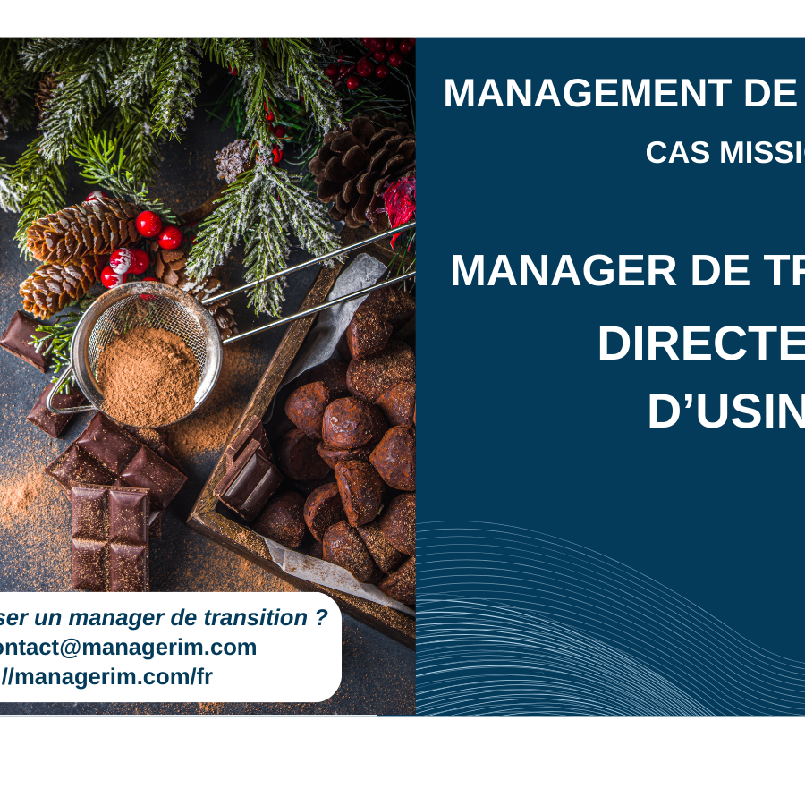 Manager de Transition Directeur Pd'Usine Chocolats MANAGERIM