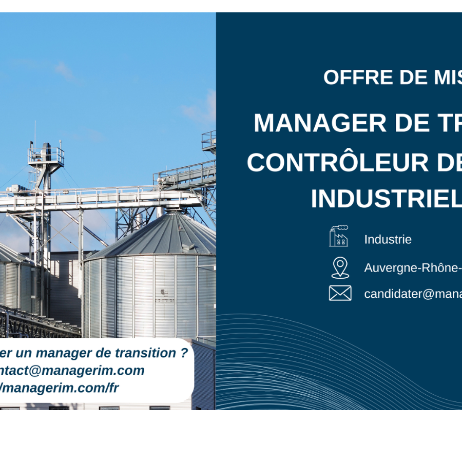 Manager de Transition Contrôleur de Gestion Industriel Industrie MANAGERIM