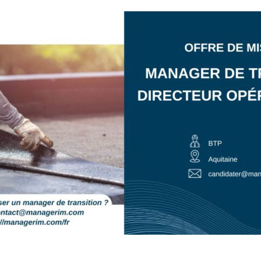 Manager de Transition Directeur Opérationnel BTP MANAGERIM