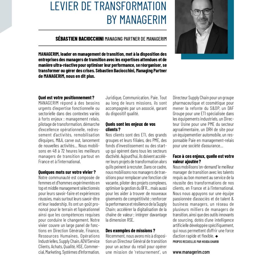 Manager de Transition Medef Paris MANAGERIM