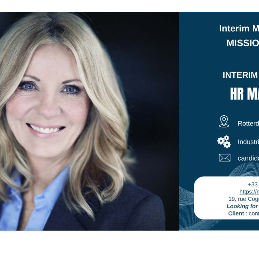 Mission Offer : Interim Management HR Manager in sector of Industrial Machinery