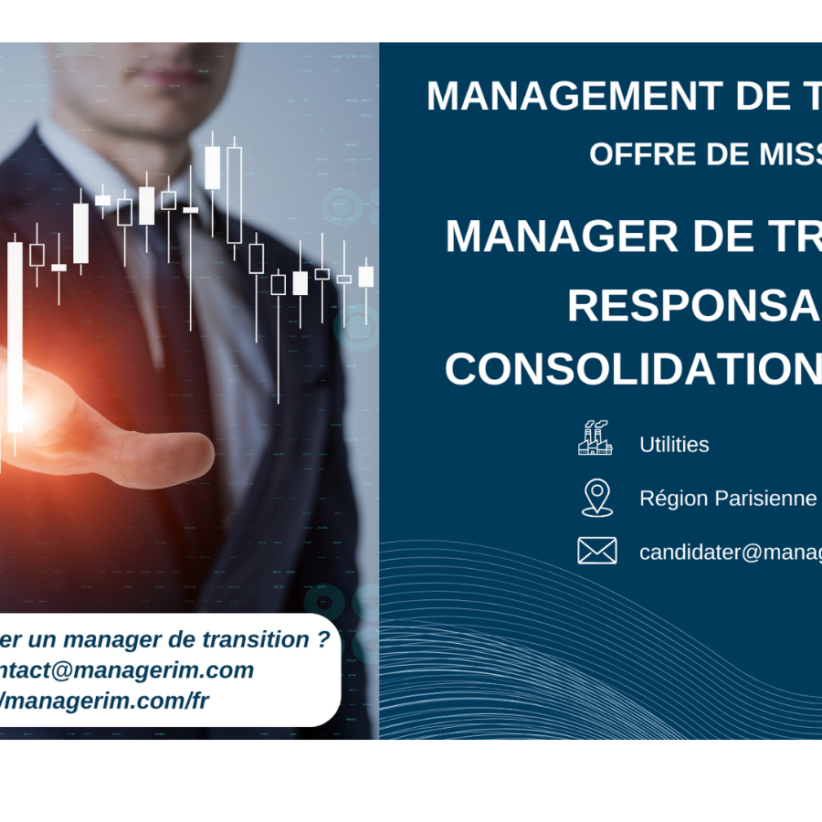 Manager de Transition Responsable Consolidation Groupe Utilities MANAGERIM