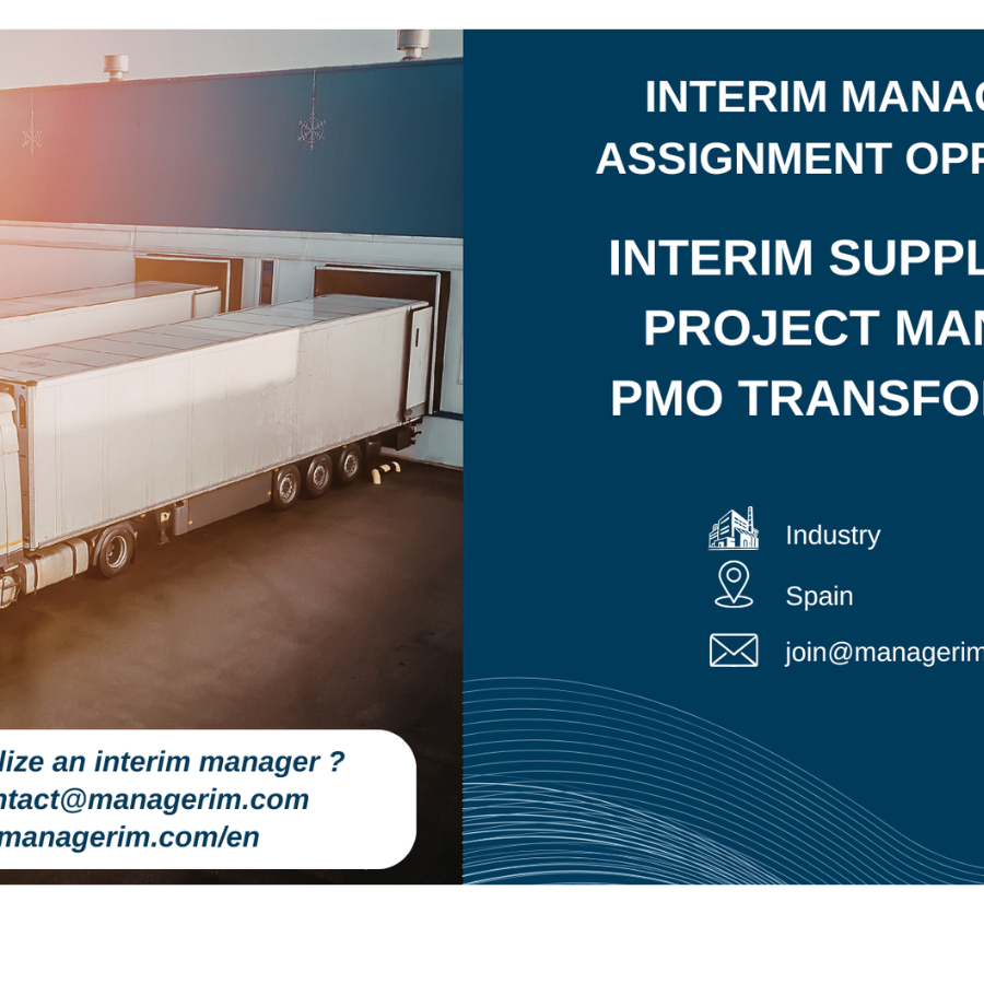 nterim Management Supply Chain Project Manager Transformation PMO Industry MANAGERIM
