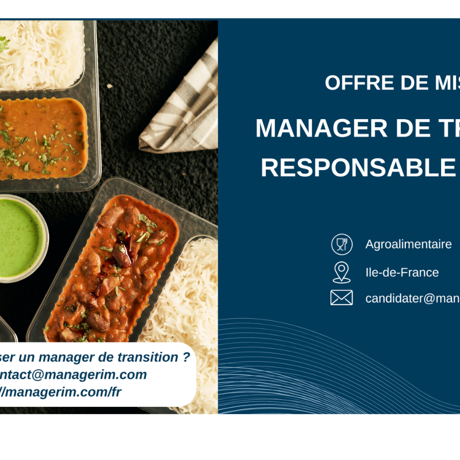Manager de Transition Responsable Qualité Industrie Agroalimentaire MANAGERIM