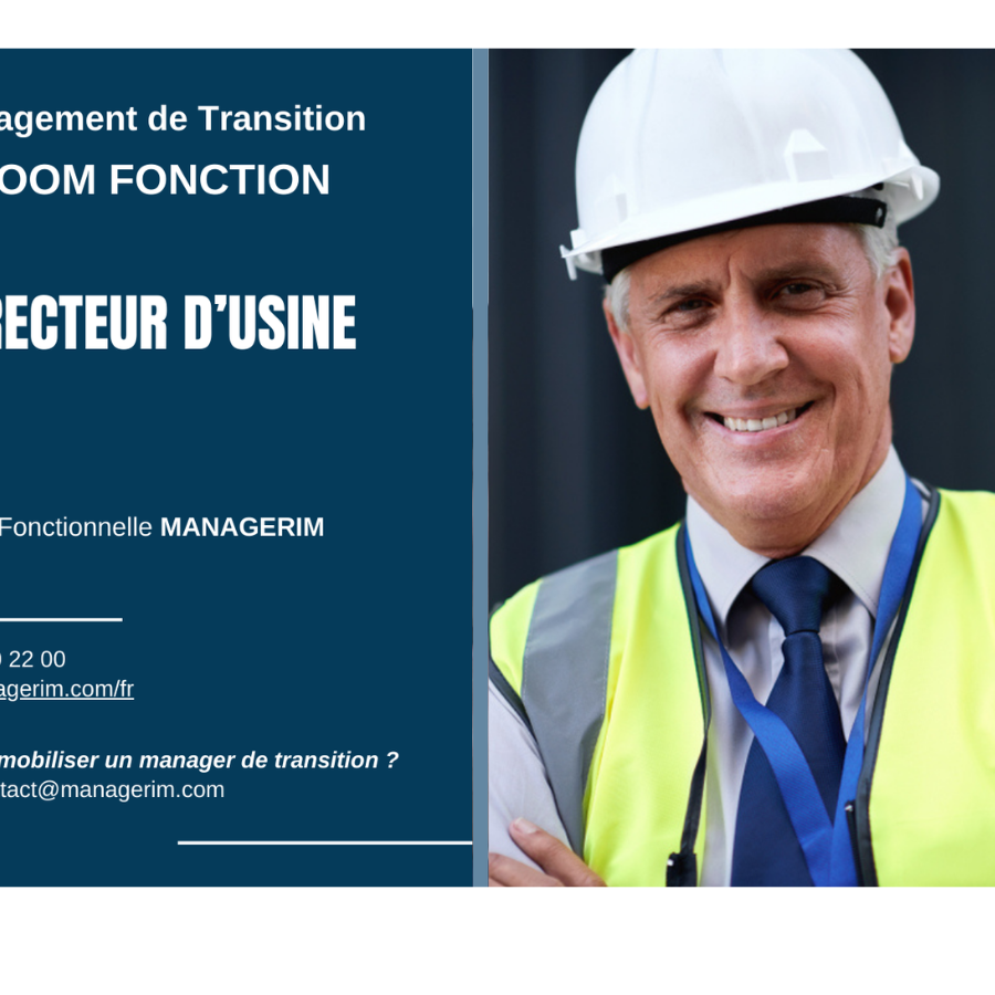 Fonction Manager de Transition Directeur Usine MANAGERIM