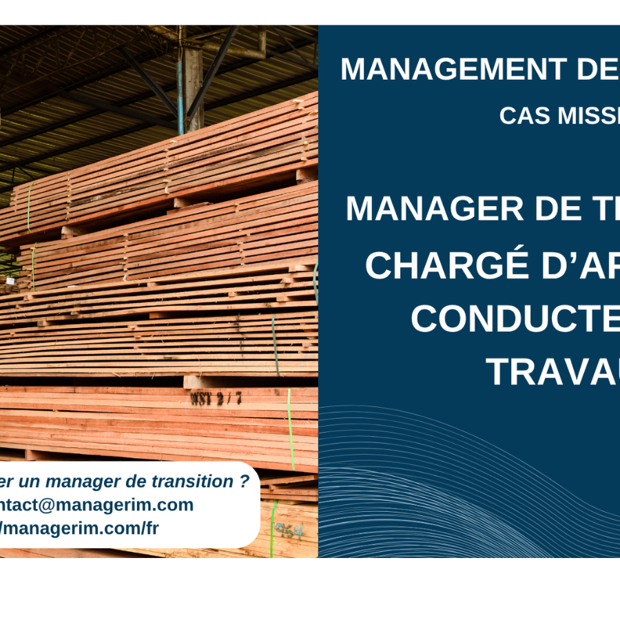 Manager de Transition Chargé d’Affaires Conducteur de Travaux  Aménagement et Menuiserie MANAGERIM