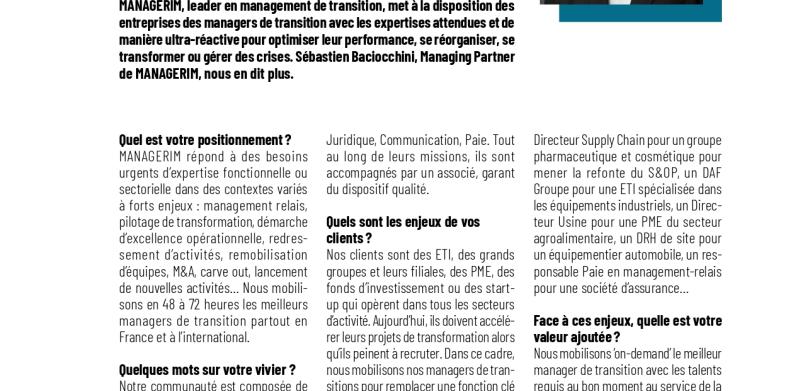 Manager de Transition Medef Paris MANAGERIM