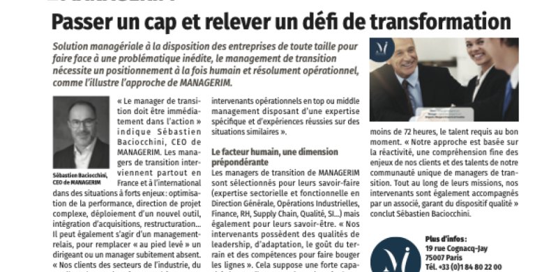 Interview sur le Management de Transition dans le Figaro - MANAGERIM
