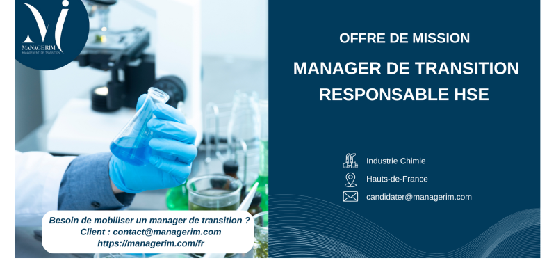 Manager de Transition Responsable HSE Industrie Chimie MANAGERIM