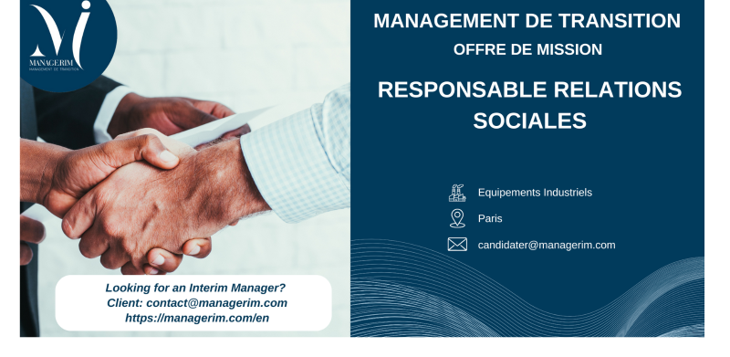 Manager de Transition Responsable Relations Sociales MANAGERIM