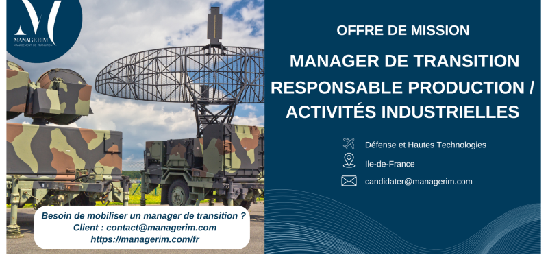 Management de Transition Responsable Production Activités Industrielles Secteur défense Hautes Technologies MANAGERIM